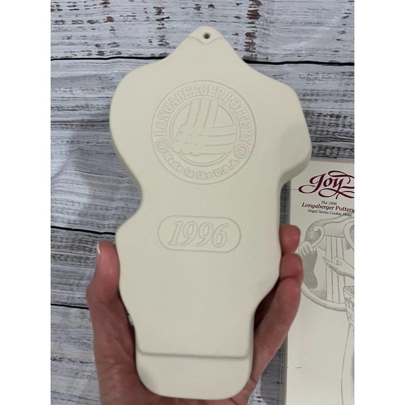 Vintage Longaberger Pottery Cookie Mold Christmas Angel JOY Bakeware 1996 USA - Picture 8 of 9